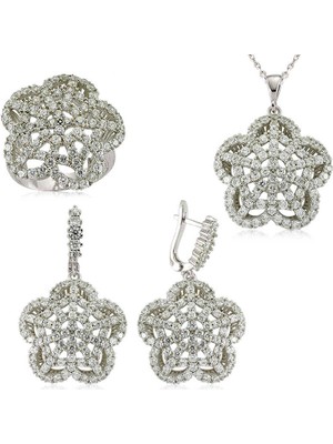 Stillove Gümüş Çiçek Bayan Set ST1270081