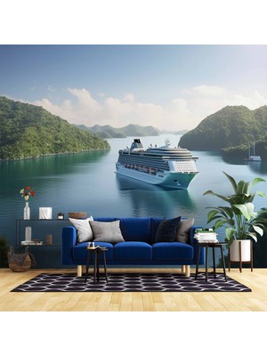 Orman ve Gemi Manzaralı Duvar Kağıdı