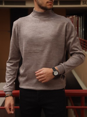 İnpool Erkek, Slim-Fit, Old Money, Yarım Boğazlı Triko Kazak PLTK01