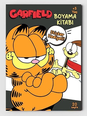 Garfield Temalı Boyama Kitabı (20 Tam Sayfa Resimli Boyama Kitabı) (+1 Sayfa Sticker)