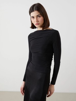 LC Waikiki Lcw Vision Siyah Kayık Yaka Kadın Body T T