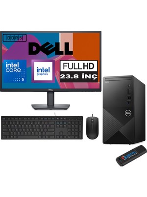 Dell Vostro 3030 mt Intel Core I5 12400 48GB Ddr5 1tb SSD 23.8" Fhd Ubuntu Intel® UHD Graphics 730 Masaüstü Bilgisayar 23N3030I5EMEAU23 + Zetta USB Bellek