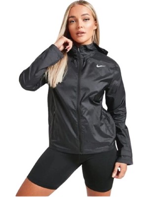 Nike Essential Running Full-Zip Hoodie Siyah Kadın Koşu Ceketi ve Yağmurluk