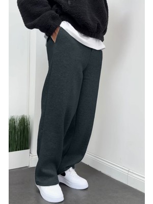 BSBSPOR Füme Renkli Ayarlanabilir Bol Paçalı Eşofman Altı Unisex 9XL Cepli Geniş Paça