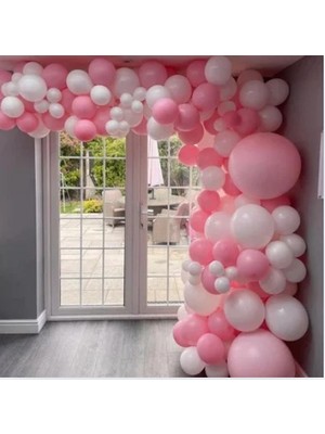 Zenviva 100 Adet Pembe-Beyaz Balon Seti