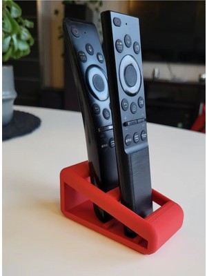 Dlc 3d Design Kumanda Organizer Standı Uzaktan Kumanda Düzenleyici 2 Tv Kumandalık Modern Kırmızı