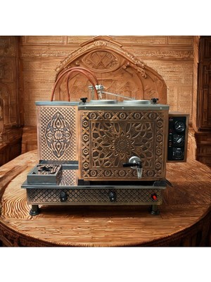 Copper Atelier Bakır Elektrikli ve Lpg Çay Kazanı 2 Demlik 25 Lt Kapasiteli