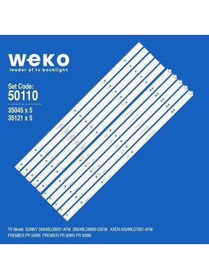 Weko WKSET-5110 35121X5 35045X5 LB49002 49D1000/C1000 10 Adet LED Bar