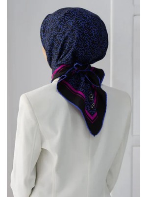 Vissona Tivil İpek Eşarp 51791 - 6 - 0001 - 0032 Siyah Karışık Desen