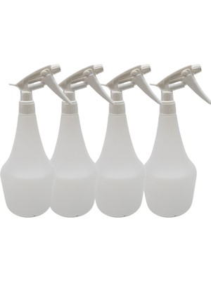 Apex Boş Sprey Şişesi 1 Lt -Beyaz Kimyasala Dayanıklı Boş Fıs Fıs ile Sıvı Püskürtme  4 Adet