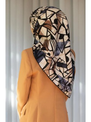 Vissona Tivil İpek Eşarp 51810 - 2 - 0004 - 0028 Krem Karışık Desen