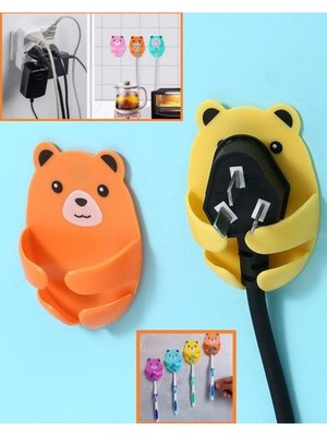 Didihou Fiş 3’lü Priz Tutucu Airfreyer Kahve Makinesi Kablo Düzenleyici Organizer Yapışkanlı Mutfak Ev