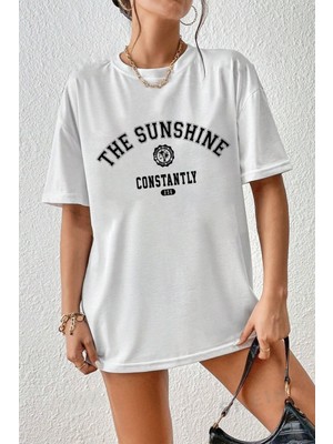 Woodroffe Kadın The Sunshine Baskılı Tasarım Tshirt Oversize Salaş