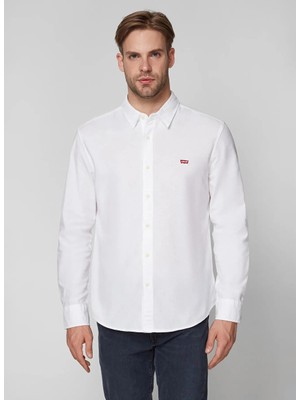 Beyaz Erkek Düğmeli Yaka Standart Fit Gömlek 86625-0002 Ls Battery Hm Shırt Slım Beden: 2xl