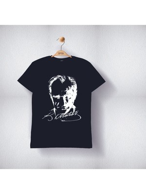 Woodroffe Çocuk  Atatürk / Bayrak Baskılı Kısa Kollu Siyah Beyaz Kırmızı T-Shirt