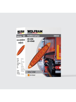 LED Yan Pozisyon Lambası Amber Renk Parmak LED 12V 3W E9-R10 Belgeli 10'lu