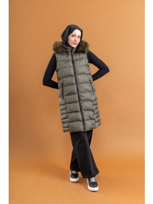 Tuğba Ergül 1804 Kadın Dolgu Yelek Haki