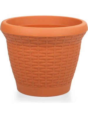 Fidan Sepetim Hasır Saksı 15 LT - Kiremit Renk
