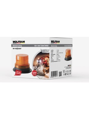 LED Tepe Döner Ikaz Lambası 1 Fonksiyon 12V/24V E-Belgeli 12W
