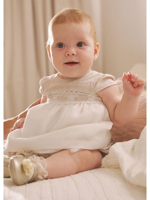 Mayoral Kız Bebek Elbise Krem
