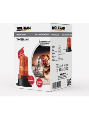 LED Tepe Döner Ikaz Lambası 7 Fonksiyon 12V/24V E-Belgeli 40W