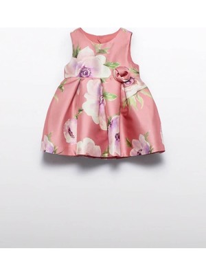 Mayoral Abel&Lula Kız Bebek Baskılı Tafta Elbise Pembe