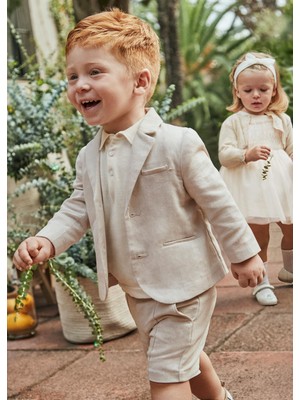 Mayoral Erkek Bebek Keten Ceket Bej