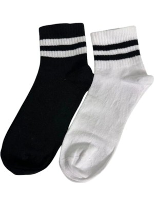 Essay  Kısa Konç Siyah-Beyaz 2'li Çorap