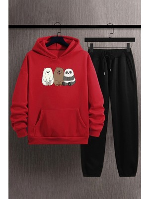 Only Trendwear  Kafadar Ayılar Baskılı Eşofman Takımı