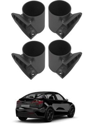 Eloparts Tesla Model Y  /model 3 Kapıya Takılan Bardak Tutucu 4'lü Set, Siyah Renk Seçeneği Ile