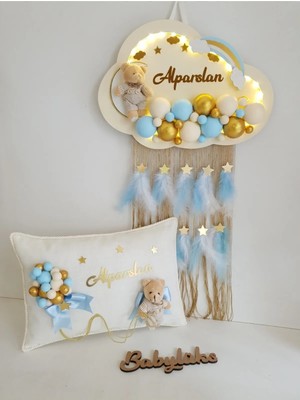 BL Baby Lüks Babylüks Bubble Ledli Bulut Bebek Kapı Süsü ve Yastık