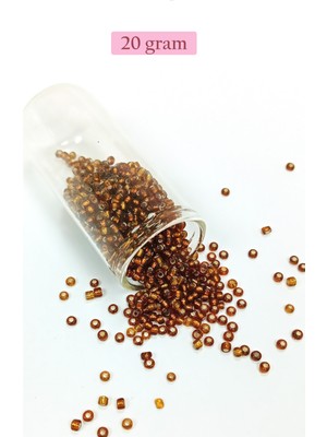 Royaleks Dökme Cam Kum Boncuk (8/0) 3 mm - 20 Gram - Şeffaf Kahve - BNC157