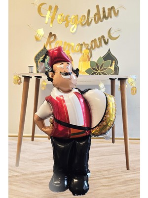 Pekshop Ramazan Davulcusu Folyo Balon Ramazan Süsleme Balonu 120CM
