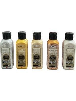 Artdeco Gold Metalik Multi Surface Akrilik Boya Seti 140ML - 5'li Set