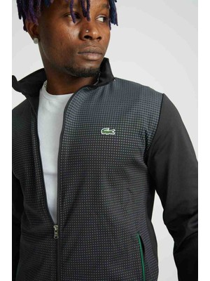 Lacoste Grafikcs Siyah Dar Kalıp Desenli Eşofman Takımı