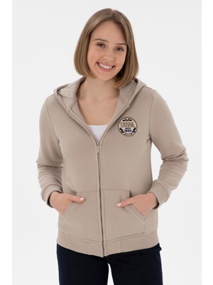 U.S. Polo Assn. Kadın Taş Şardonlu Kapüşonlu Sweatshirt 50296338-VR049