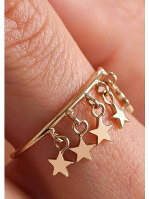 Bayar Gold 14 Ayar Altın Yıldız Pullu Yüzük