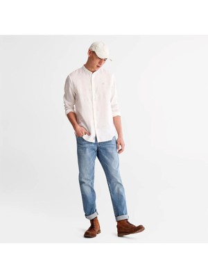 Timberland Linen Korean Collar Shirt