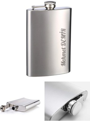 Deco Elit Kişiye Özel 9 Oz  Çelik Cep Matarası 266 ml İçecek Matarası Vip Hediye