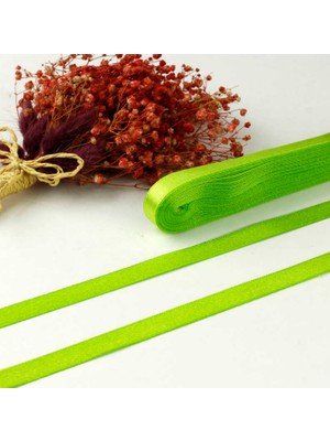 İpek Hobi 1 cm Fıstık Yeşili Saten Kurdela 30 Metre Uzunluğunda