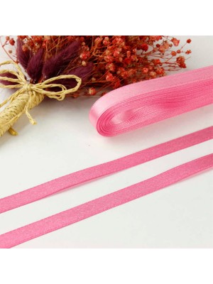 İpek Hobi 1 cm Şeker Pembe Saten Kurdela 10 Metre Uzunluğunda