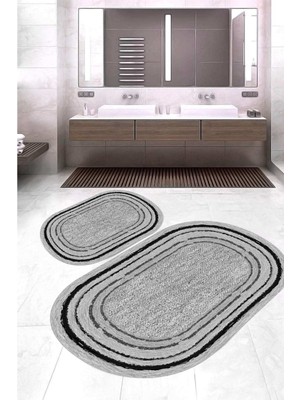 Eliana Home Dijital Baskı  Modern Banyo Halısı Ikili Banyo Paspası LNA5-HY1303  100 x 60+60 x 50  cm