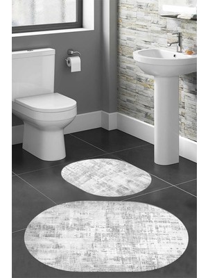 Eliana Home Dijital Baskı  Modern Banyo Halısı Ikili Banyo Paspası LNA5-HY941  100 x 60+60 x 50  cm