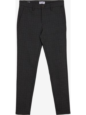 Only & Sons Normal Bel Dar Koyu Kahve Erkek Chino Pantolon Onsmark Slım Check 020933 Pant Noos