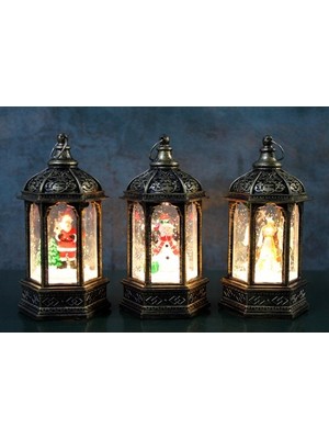 Sara Yılbaşı Temalı Işıklı Kar Küresi Siyah Tasarım