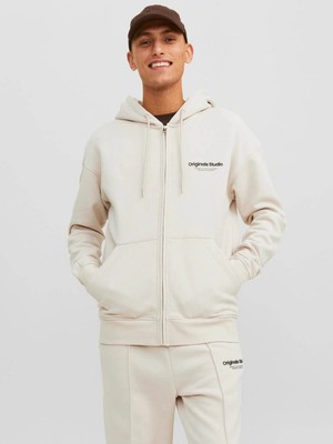 Jack & Jones Jorvesterbro Zıp Hood Noos Krem Erkek Sweatshirt 12241691