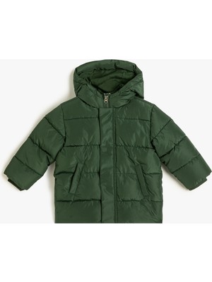 Koton Şişme Mont Kapşonlu Cep Detaylı