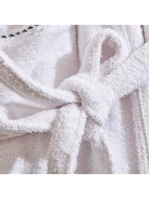 Evidea Soft Gent Erkek Bornoz - Beyaz - S / M