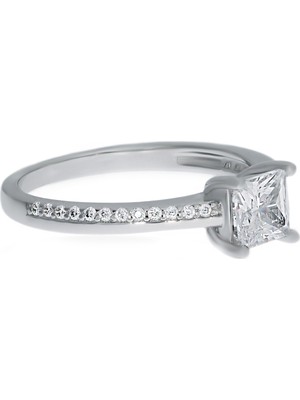 Celikchi Kadın Kare Taş Model Gümüş Yüzük