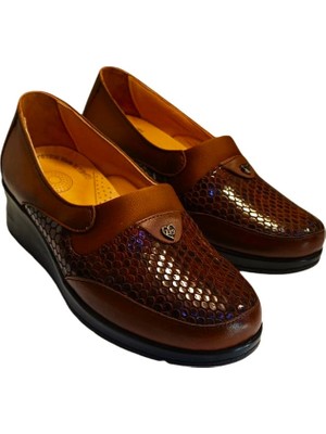 Dr. Zen Dr Zen 280 Kadın  Deri Dolgu Taban Comfort Ayakkabı Taba